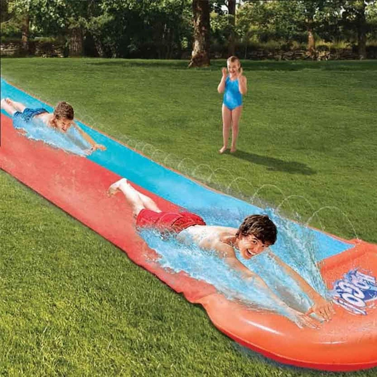 Tobogán Pista Deslizable H2OGO Doble Slide 488 cm 52328 Bestway