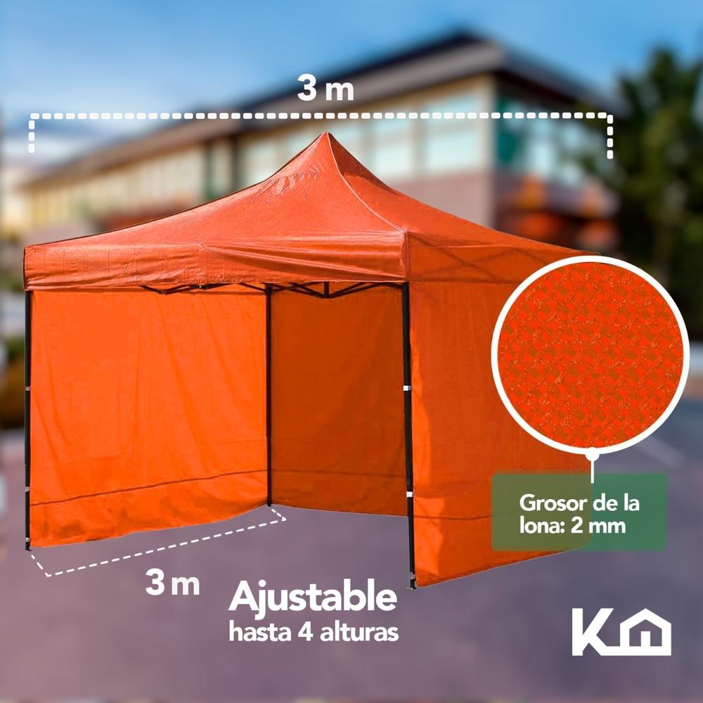 Toldo Carpa Con Pared Impermeable Plegable Acero 3x3 M