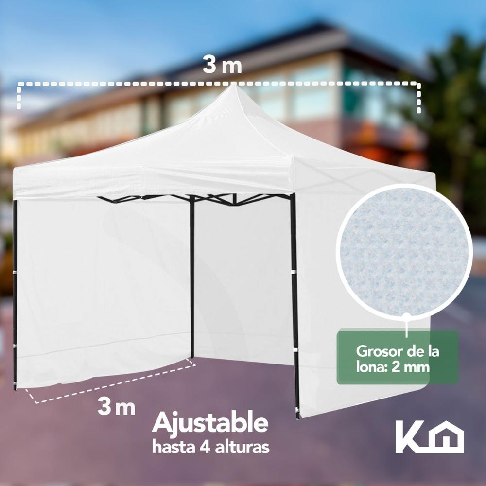 Toldo Carpa Con Pared Impermeable Plegable Acero 3x3 M