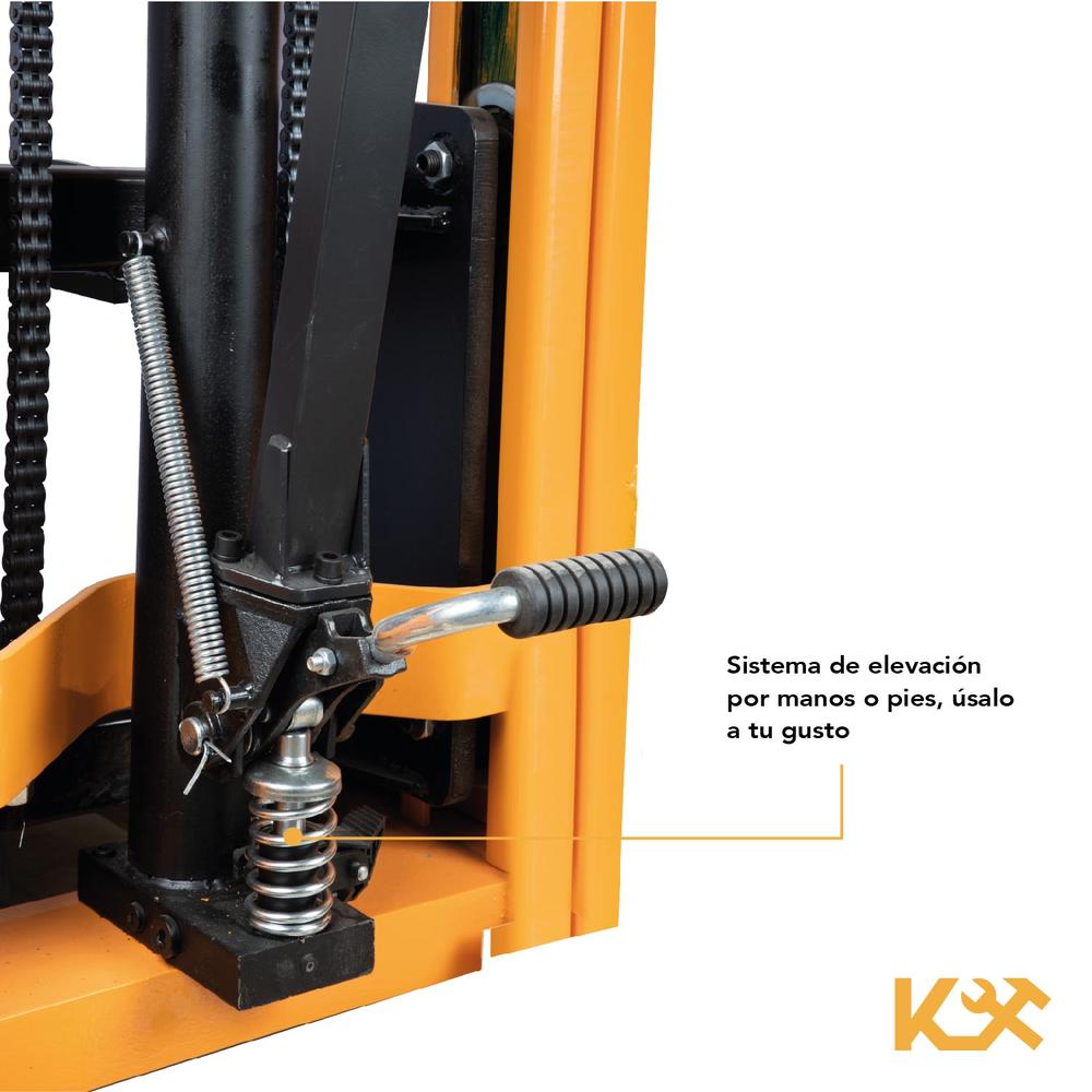 Transpaleta Hidraulica Con Montacargas Cap. 2 Ton Altura 2.5 metros Manual KX-SDCG20 Kingsman