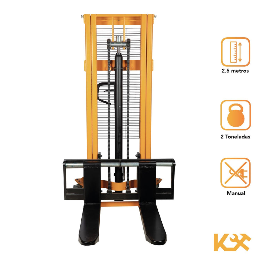 Transpaleta Hidraulica Con Montacargas Cap. 2 Ton Altura 2.5 metros Manual KX - SDCG20 Kingsman300059