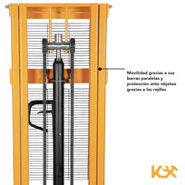 Transpaleta Hidraulica Con Montacargas Cap. 2 Ton Altura 2.5 metros Manual KX - SDCG20 Kingsman300059