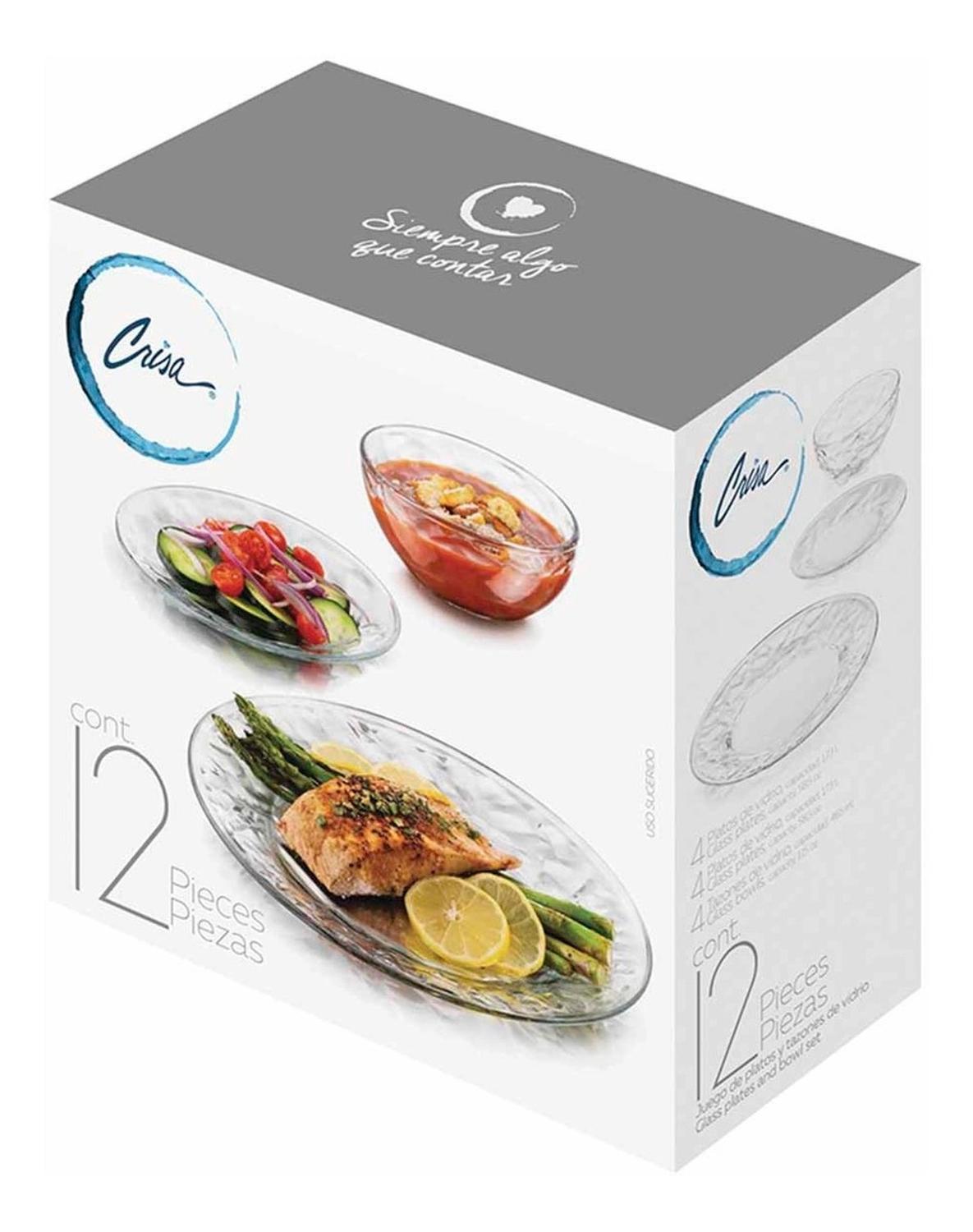 Vajilla Alaska Circular 4 Personas 12pzs Cocina Platos Crisa