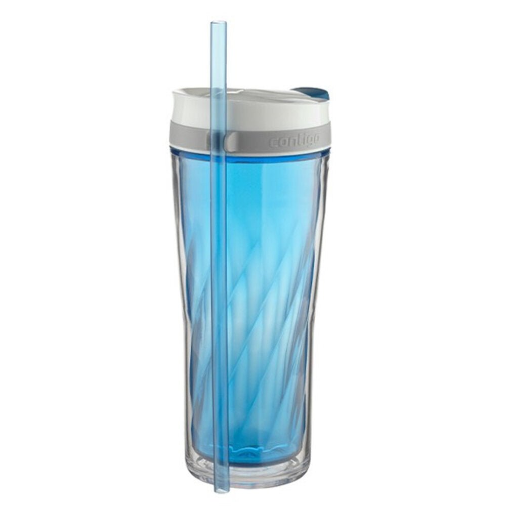 Vaso Sistema Autoclose Con Popote Azul Monaco 709 Ml Contigo