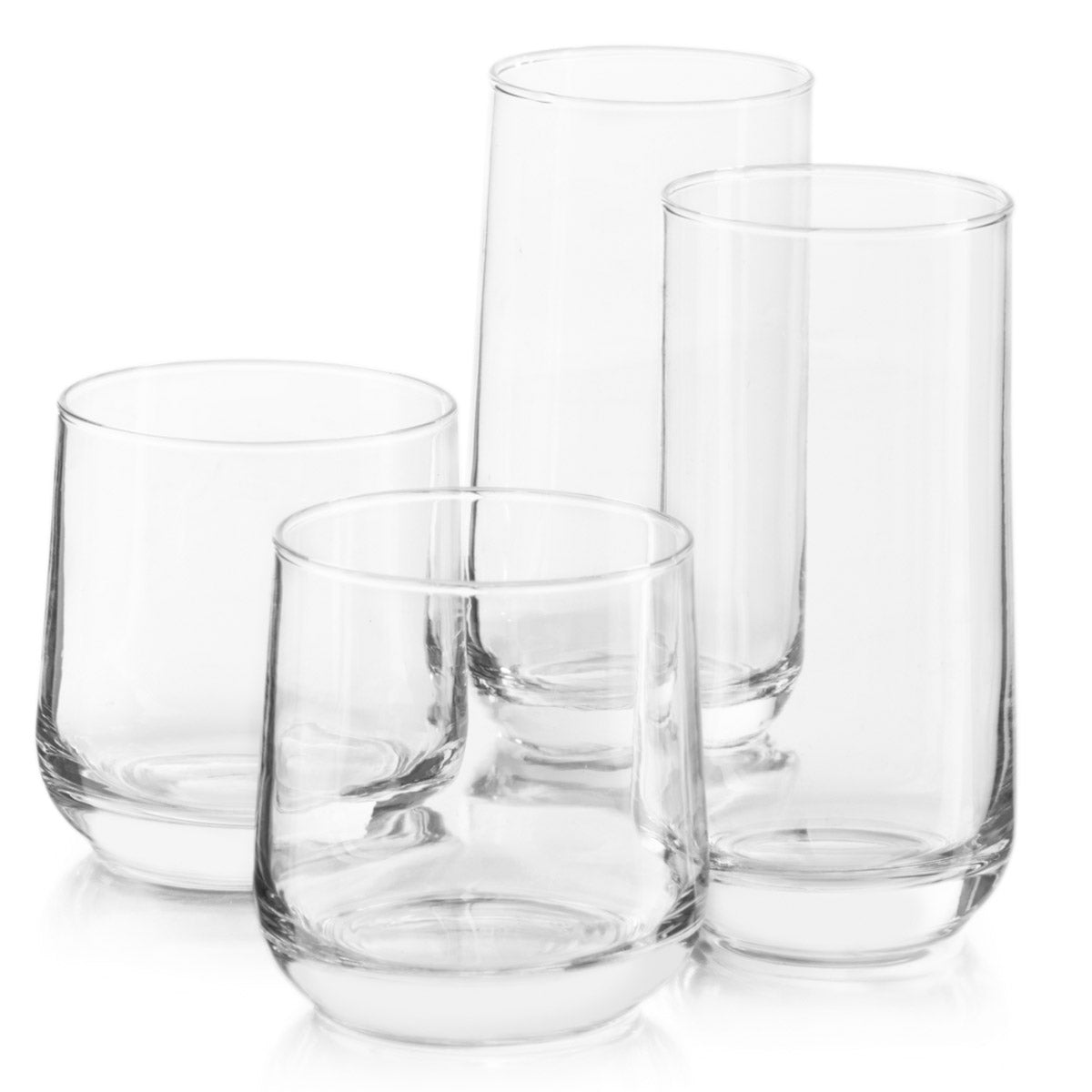 Vasos Altos Cortos Vidrio Para Beber Agua Juego 8 Pzs Cocina