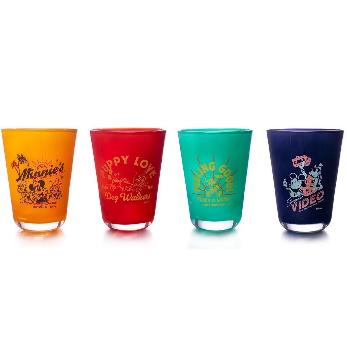 Vasos Vidrio Disney Mickey Juego 4 Pzas 392ml Bebida Libbey