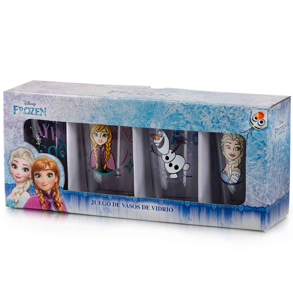 Vasos Vidrio Frozen 324ml Juego 4 Pzas Bebida Niñas Libbey