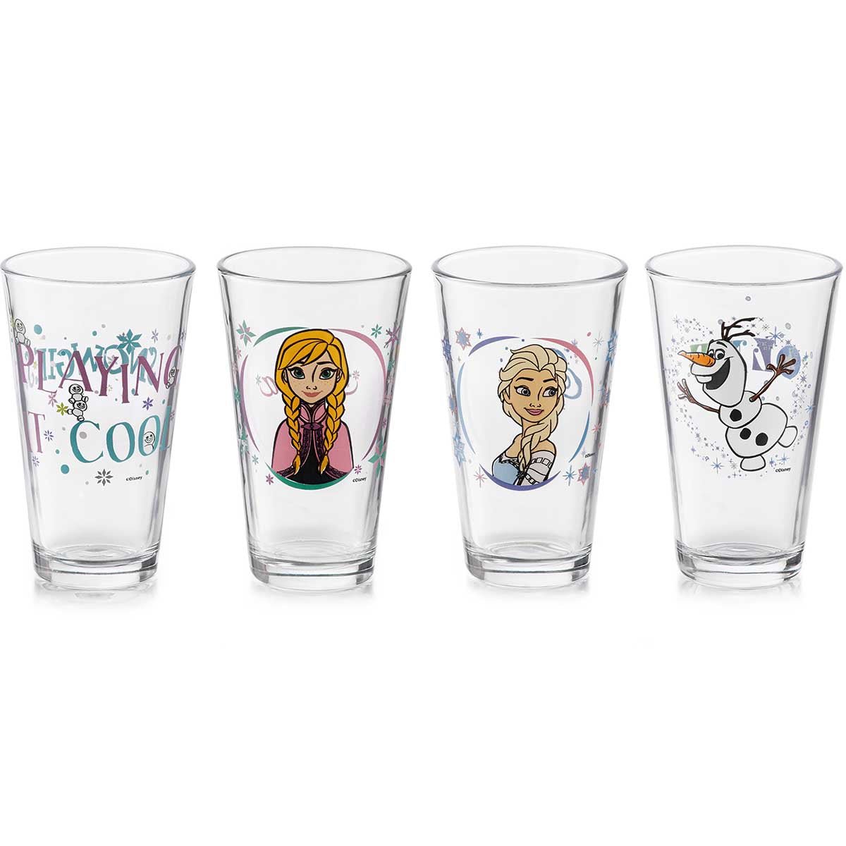 Vasos Vidrio Frozen 324ml Juego 4 Pzas Bebida Niñas Libbey