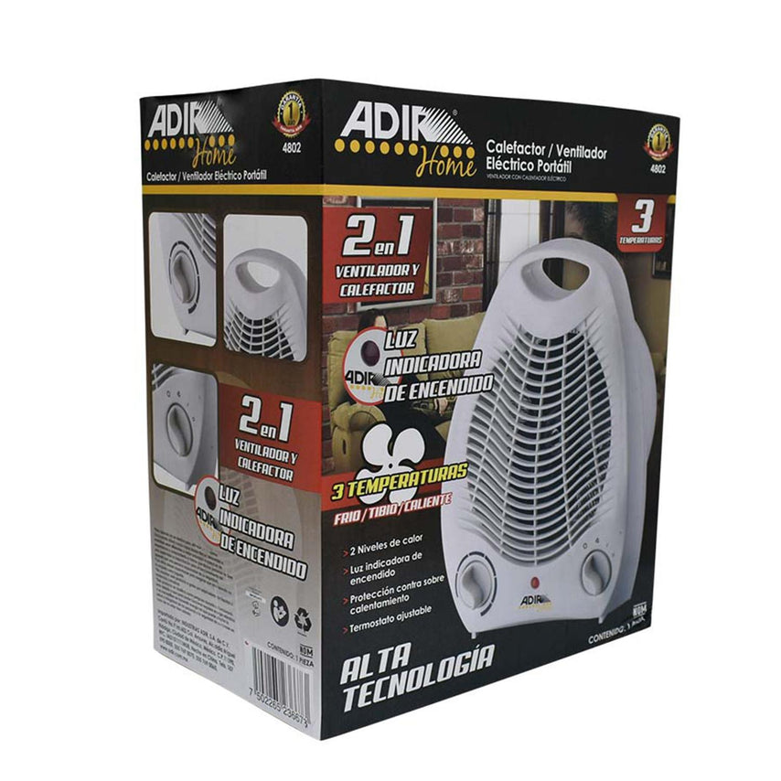 Ventilador Calentador De Escritorio 2 En 1 Portatil Adir4802 - ADIR