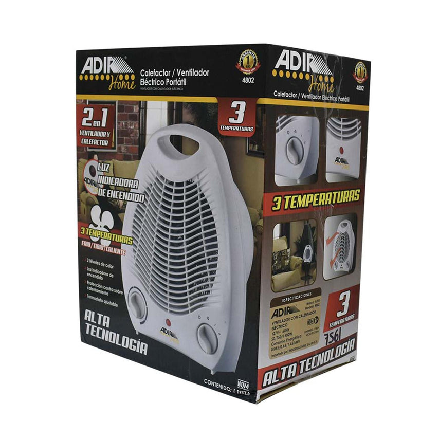 Ventilador Calentador De Escritorio 2 En 1 Portatil Adir4802 - ADIR