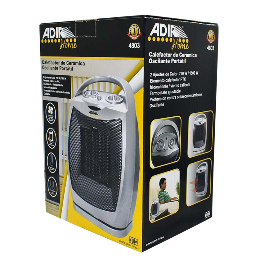 Ventilador Calentador De Escritorio Osilatorio 2 En 1 Adir4803 - ADIR