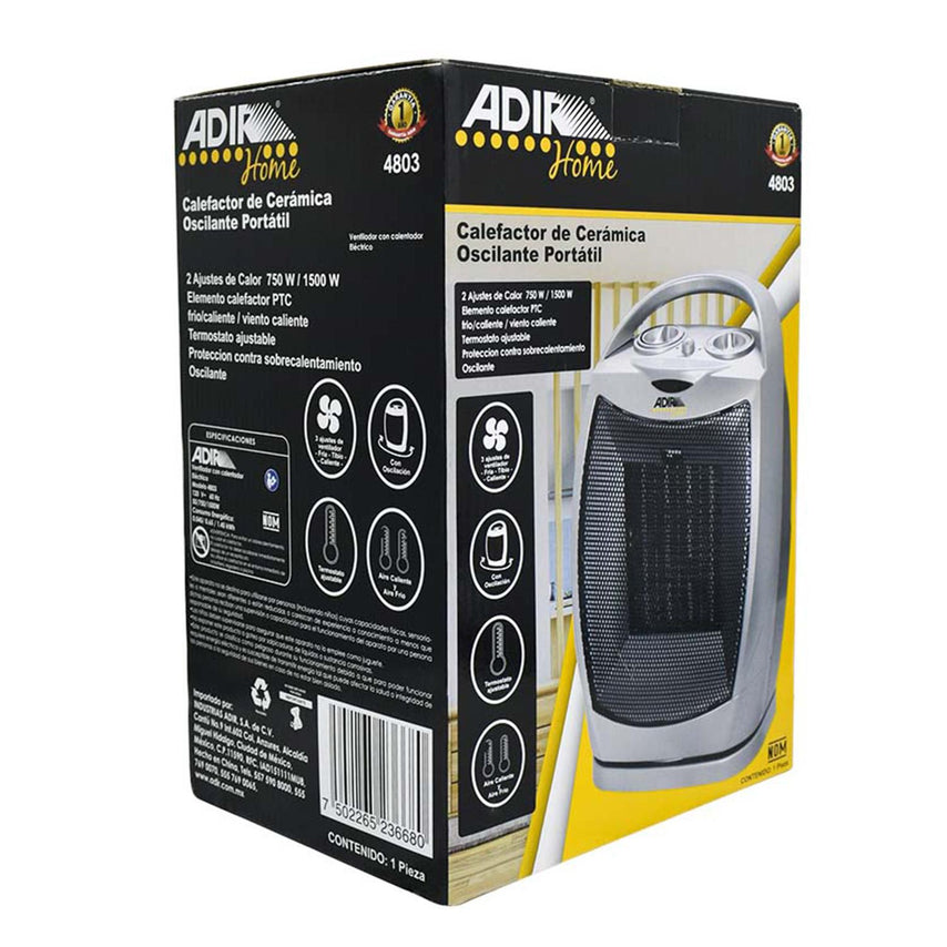 Ventilador Calentador De Escritorio Osilatorio 2 En 1 Adir4803 - ADIR