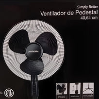 Ventilador De Pedestal 16 Pulgadas 3 Velocidades Color NegroVNT - PROSIL - BLK - MUS