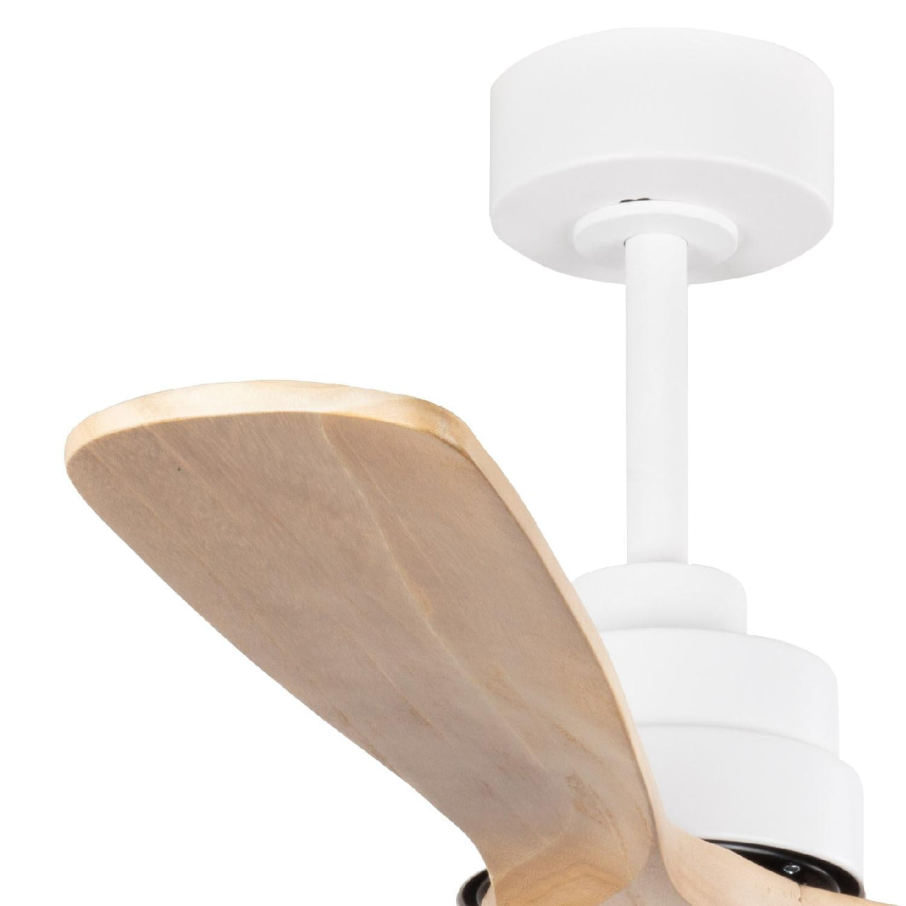 Ventilador De Techo 52 Pulgadas  Luz LED 18W Biena Blanco Con Madera