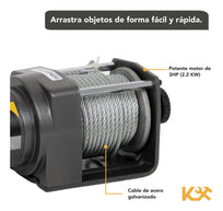 Winch Eléctrico 2500 Libras De Arrastre 14 Metros De Cable Para 12v Kingsman262107