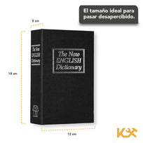 Caja Valor Camuflaje Forma de Libro Plastico 18 cm Con Combinación Negro TS0209M Kingsman