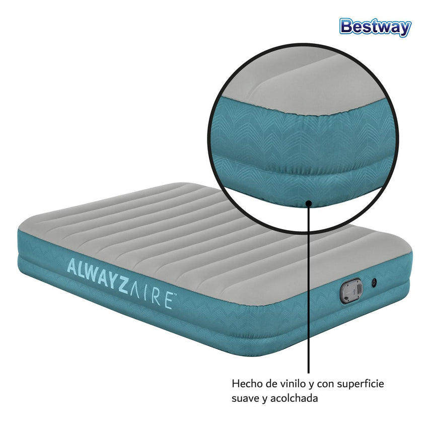 Colchón Inflable Queen Bomba Extraible Recargable Bestway