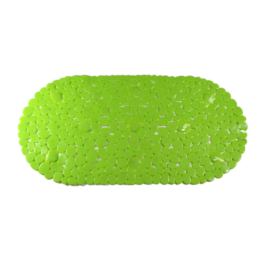 Tapete Para Baño En Pvc Con Diseño De Conchas En Color Verde