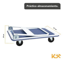 Carro Plataforma Plegable con Ruedas hasta 300 Kilos 91 x 61 x 89 cm Kingsman